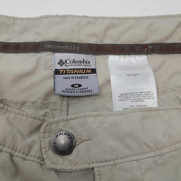 Women's Columbia Khaki Convertible Hiking Pants And Shorts Size Short Medium - Picture 5 of 5